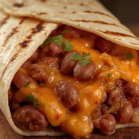 Cheesy Bean And Rice Burrito